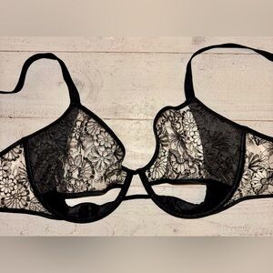 NWT! Victorias Secret Black Unlined Demi Nipple Bra